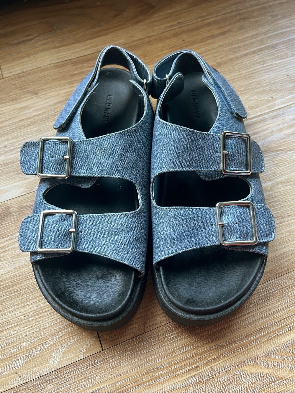 Old Navy Double-Buckle Open-Toe Sandals in Denim Blue
